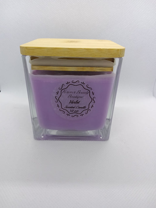 Violet scented candle